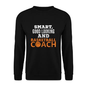 Entraîneur de basket-ball entraîneur drôle - Sweat-shirt Unisexe - noir - Devant - Alina (178cm) & Michal (187cm)