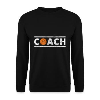 Basketball Coach Trainer Ball Gift - Unisex Sweatshirt - black - Front - Alina (178cm) & Michal (187cm)