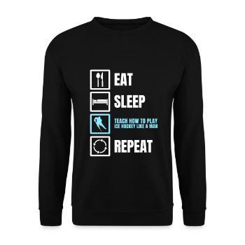 Ice Hockey Funny Coach Coach Gift - Unisex Sweatshirt - black - Front - Alina (178cm) & Michal (187cm)