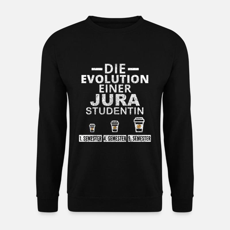 Jura Studentin Kaffee Evolution Geschenk - Unisex Pullover - Schwarz