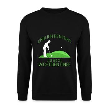 Golf Endlich Rentner - Unisex Pullover - Schwarz - Vorne - Alina (178cm) & Michal (187cm)