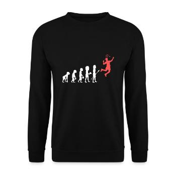 Badminton Evolution Entwicklung - Unisex Pullover - Schwarz - Vorne - Alina (178cm) & Michal (187cm)