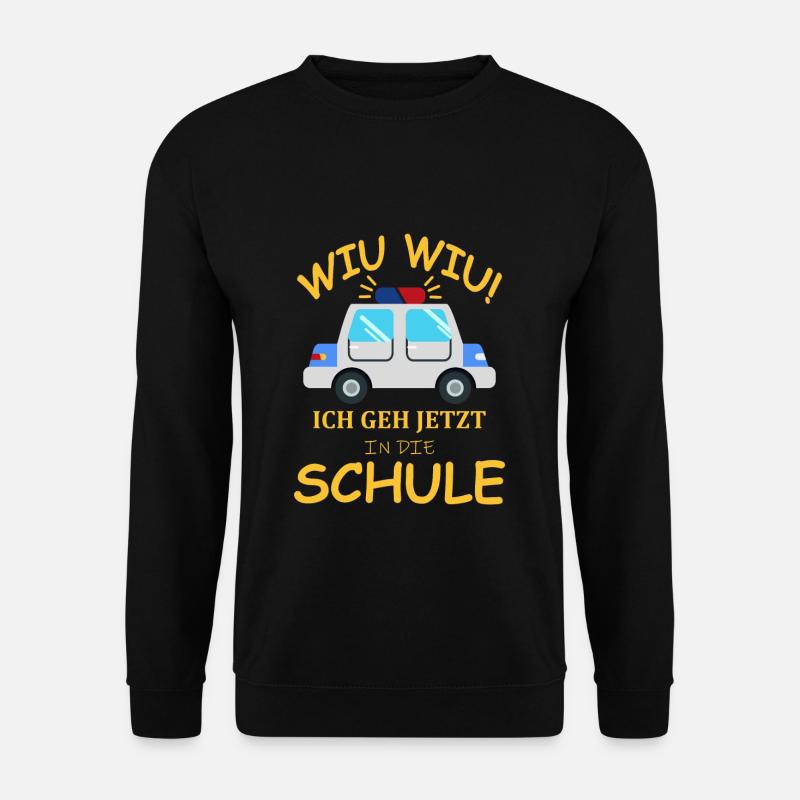 Einschulung Polizeiwagen Erstklässler Geschenkidee - Unisex Pullover - Schwarz