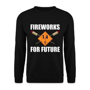 Fireworks for Future New Year's Eve Pyro - Unisex Sweatshirt - black - Front - Alina (178cm) & Michal (187cm)