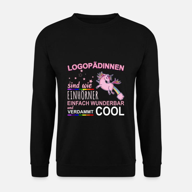 Logopädin Einhorn Lustiges Geschenk - Unisex Pullover - Schwarz