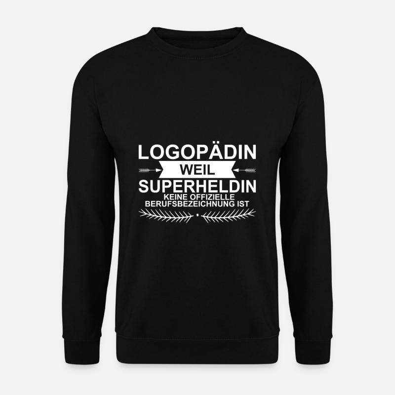 Logopädin Superheldin Geschenkidee - Unisex Pullover - Schwarz