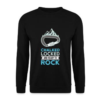 Climbing rock climber rock climbing gift idea - Unisex Sweatshirt - black - Front - Alina (178cm) & Michal (187cm)