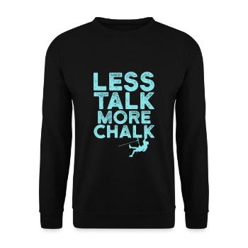 Less Talk More Chalk - Unisex Pullover - Schwarz - Vorne - Alina (178cm) & Michal (187cm)