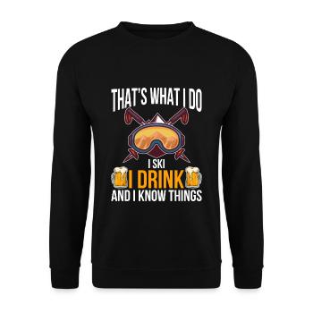 Skier Beer Apres Ski Funny saying - Unisex Sweatshirt - black - Front - Alina (178cm) & Michal (187cm)
