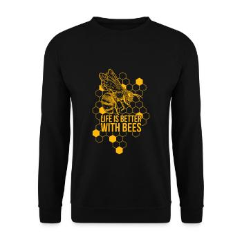 Imker Bienenzüchter Geschenkidee - Unisex Pullover - Schwarz - Vorne - Alina (178cm) & Michal (187cm)