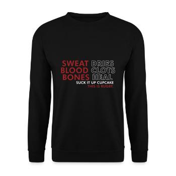 Rugby player Funny saying - Unisex Sweatshirt - black - Front - Alina (178cm) & Michal (187cm)