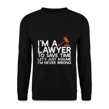 Attorney at Law - Unisex Sweatshirt - black - Front - Alina (178cm) & Michal (187cm)