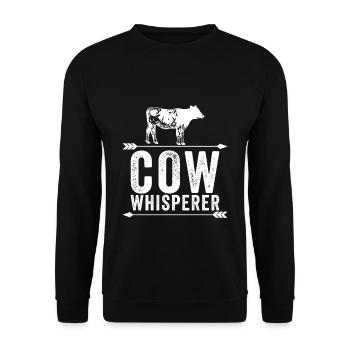 Lustiges Geschenk vom Bauern - Unisex Pullover - Schwarz - Vorne - Alina (178cm) & Michal (187cm)