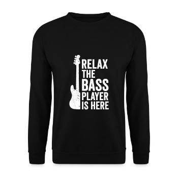 Bassist Geschenkidee - Unisex Pullover - Schwarz - Vorne - Alina (178cm) & Michal (187cm)
