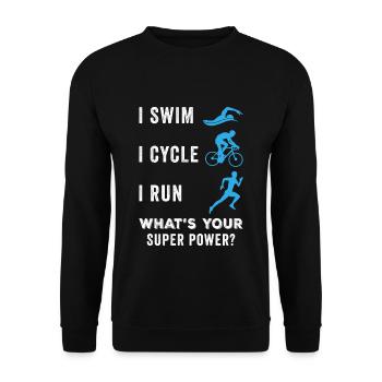 Triathlete - Unisex Sweatshirt - black - Front - Alina (178cm) & Michal (187cm)