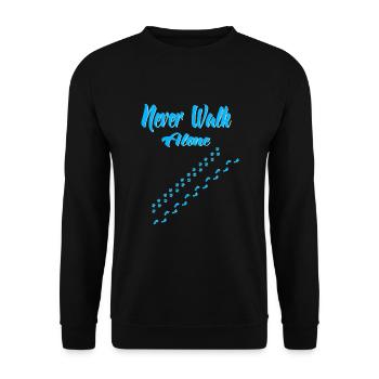 Never walk alone - Unisex Pullover - Schwarz - Vorne - Alina (178cm) & Michal (187cm)