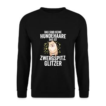 Zwergspitz Hundebesitzer Geschenk - Unisex Pullover - Schwarz - Vorne - Alina (178cm) & Michal (187cm)
