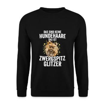 Zwergspitz Hundebesitzer Geschenk - Unisex Pullover - Schwarz - Vorne - Alina (178cm) & Michal (187cm)