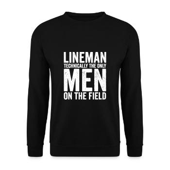 Joueur de ligne de football américain - Sweat-shirt Unisexe - noir - Devant - Alina (178cm) & Michal (187cm)