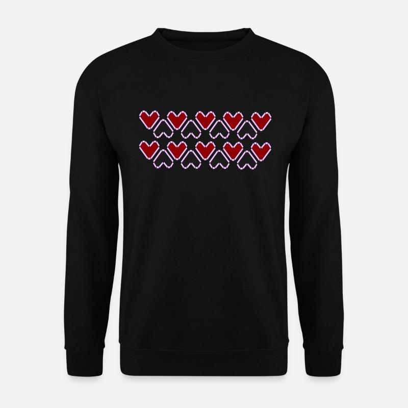 Herzmuster (Rot und Schwarz) - Unisex Pullover - Schwarz