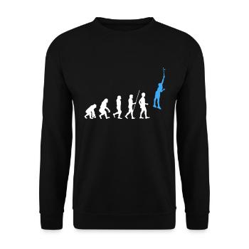 Tennisspieler Evolution Tennisschläger Geschenk - Unisex Pullover - Schwarz - Vorne - Alina (178cm) & Michal (187cm)