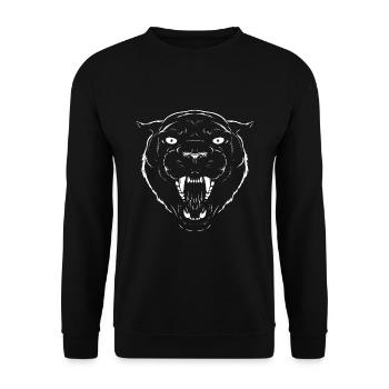 Black Panther Jaguar Leopard Cat Head - Unisex Sweatshirt - black - Front - Alina (178cm) & Michal (187cm)