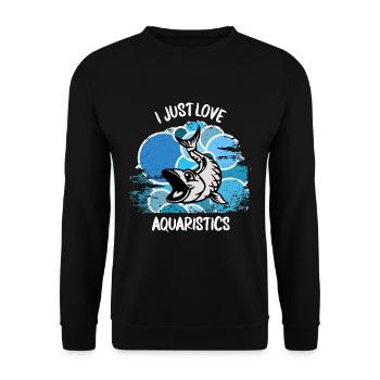 Aquarium Aquarists Fish Ornamental fish Aquaristics - Unisex Sweatshirt - black - Front - Alina (178cm) & Michal (187cm)