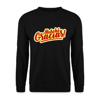 MUSCHI GRACIAS! SPANISCH - Unisex Pullover - Schwarz - Vorne - Alina (178cm) & Michal (187cm)