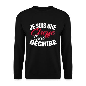 Je suis un cheffe qui déchire - Sweat-shirt Unisexe - noir - Devant - Alina (178cm) & Michal (187cm)