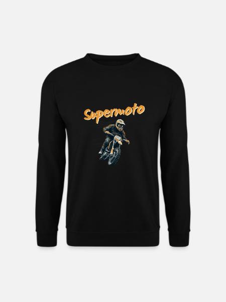 Supermoto Fahrer und cooles Supermoto Motorrad - Unisex Pullover - Schwarz