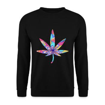 Fumer de l’herbe Cannabis 420 Feuille de cannabis - Sweat-shirt Unisexe - noir - Devant - Alina (178cm) & Michal (187cm)