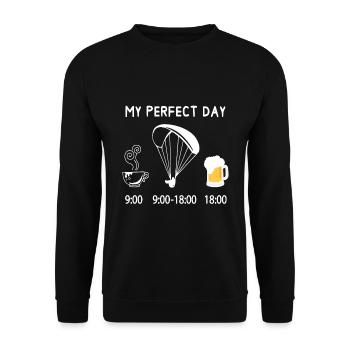 My perfect day Paragleiten - Unisex Pullover - Schwarz - Vorne - Alina (178cm) & Michal (187cm)