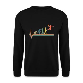 Evolution Basketball Retro Vintage Heartbeat - Unisex Pullover - Schwarz - Vorne - Alina (178cm) & Michal (187cm)