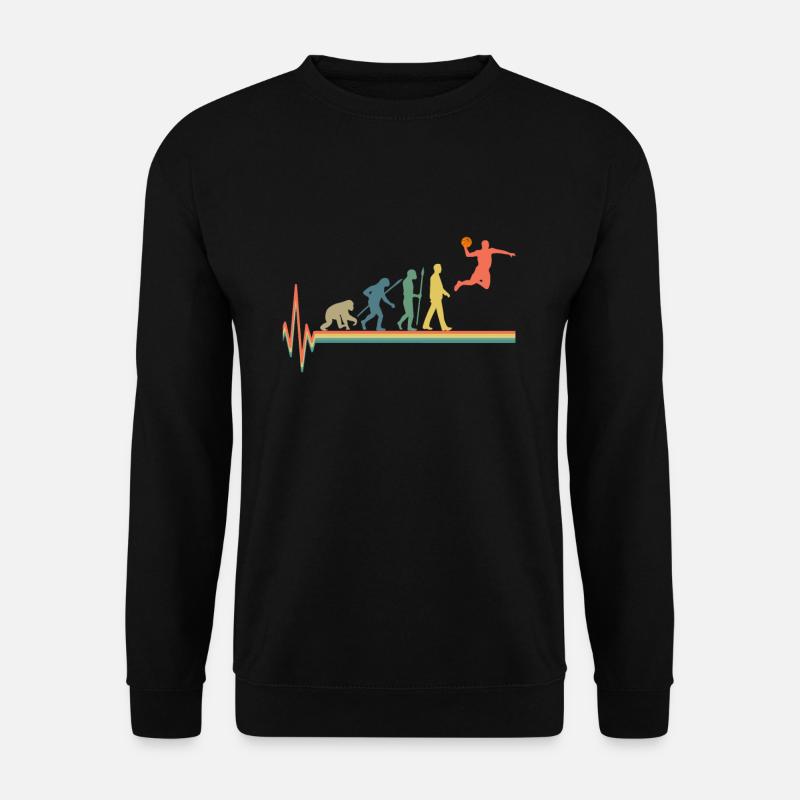 Evolution Basketball Retro Vintage Heartbeat - Unisex Pullover - Schwarz