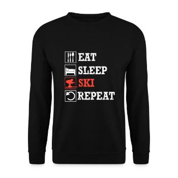 Mange Sommeil Ski Repeat Retro - Sweat-shirt Unisexe - noir - Devant - Alina (178cm) & Michal (187cm)
