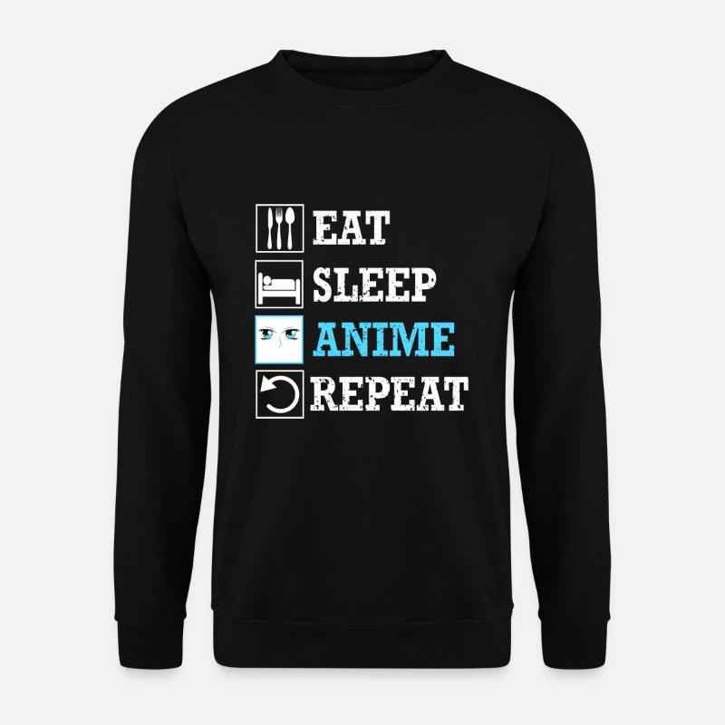 Eat Sleep Anime Repeat - Unisex Pullover - Schwarz