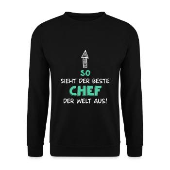 Bester Chef - Unisex Pullover - Schwarz - Vorne - Alina (178cm) & Michal (187cm)