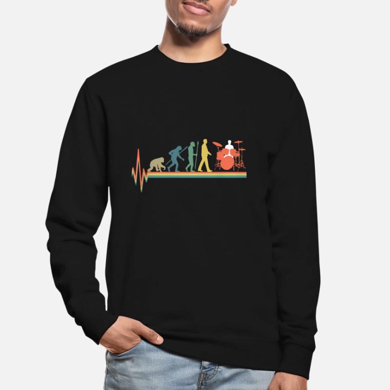 Evolution Drummer Drums Retro Colorful Unisex Sweatshirt