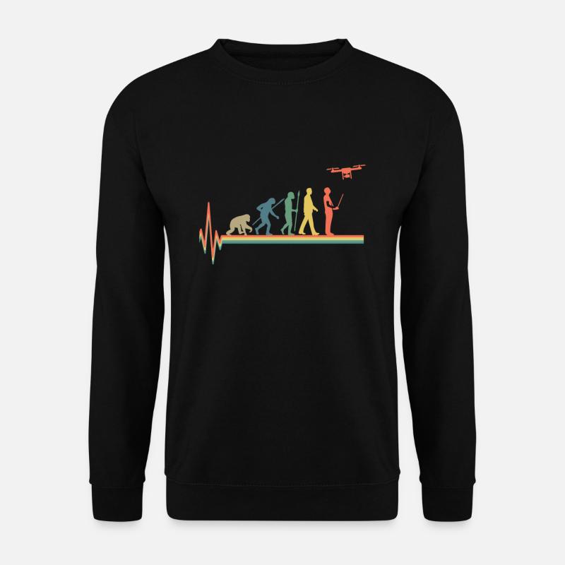 Evolution Drone Retro Heartbeat - Unisex Sweatshirt - black