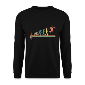 Evolution Volleyball Retro heartbeat - Unisex Pullover - Schwarz - Vorne - Alina (178cm) & Michal (187cm)