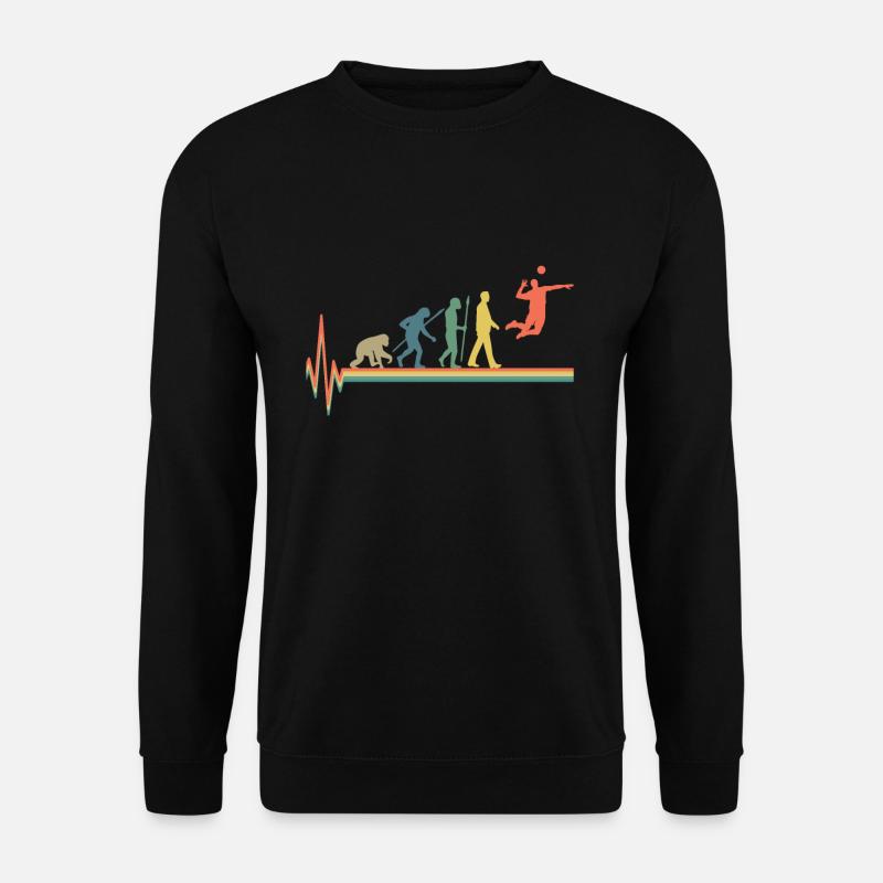Battement de coeur rétro de volley-ball d'évolution - Sweat-shirt Unisexe - noir
