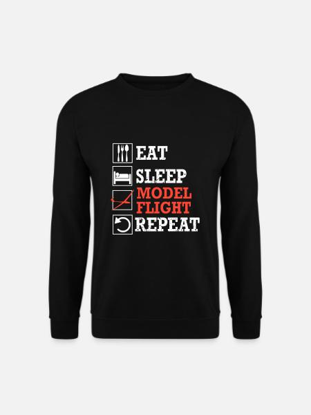 Modellflug model flight eat sleep repeat - Unisex Pullover - Schwarz