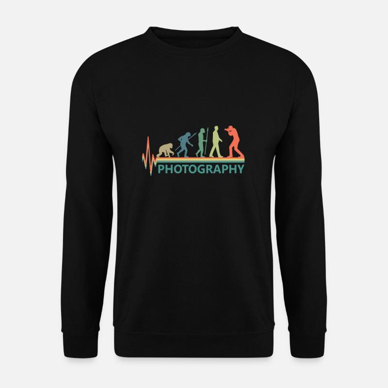 evolution photography retro vintage heartbeat - Unisex Sweatshirt - black