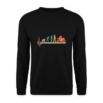 Retro Heartbeat Heartbeat Evolution Motorcycle ECG - Unisex Sweatshirt - black - Front - Alina (178cm) & Michal (187cm)