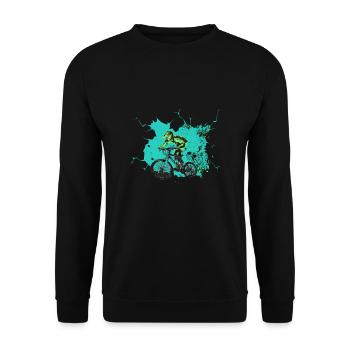 Cadeau de descente de vélo de montagne en 3D - Sweat-shirt Unisexe - noir - Devant - Alina (178cm) & Michal (187cm)