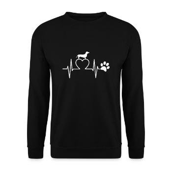 Dachshund Heartbeat Heartbeat Cadeau de teckel - Sweat-shirt Unisexe - noir - Devant - Alina (178cm) & Michal (187cm)