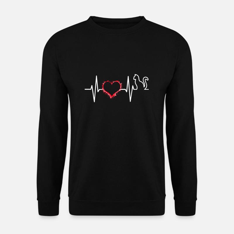 Herzschlag Katze - Unisex Pullover - Schwarz
