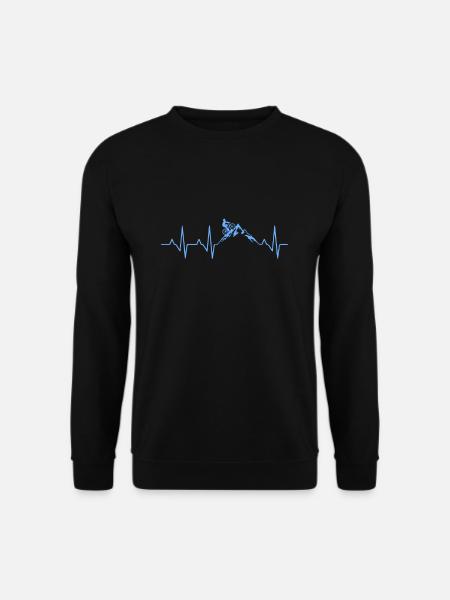 Herzschlag Berge Fahrrad MTB Mountainbike Geschenk - Unisex Pullover - Schwarz
