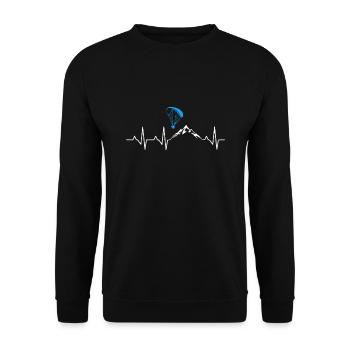 Paragliding Paragliding Heart Heartbeat Gift - Unisex Sweatshirt - black - Front - Alina (178cm) & Michal (187cm)