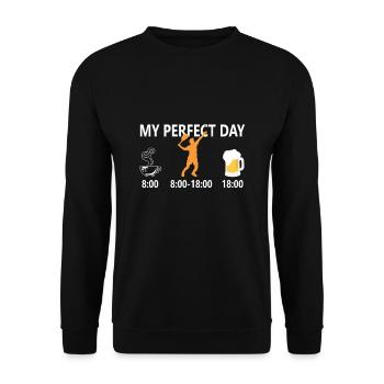 My perfect day tennis beer coffee day plan - Unisex Sweatshirt - black - Front - Alina (178cm) & Michal (187cm)